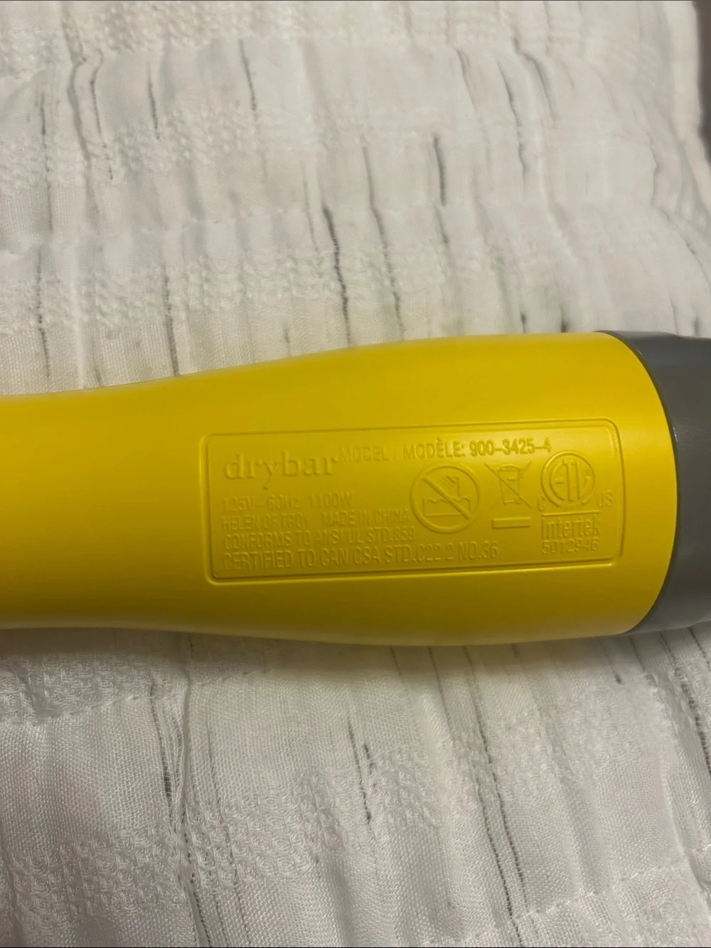 Drybar Yellow Round Hot Brush with Gray Accents